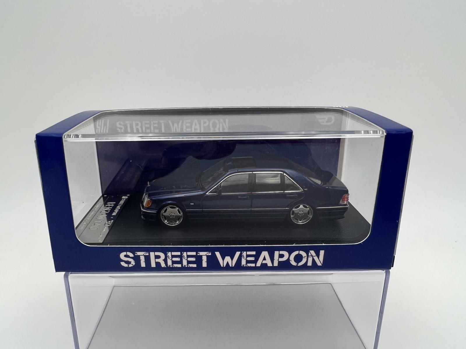 STREET WEAPON 1:64 MERCEDES BENZ W140 AZUL | AG TOY CARS