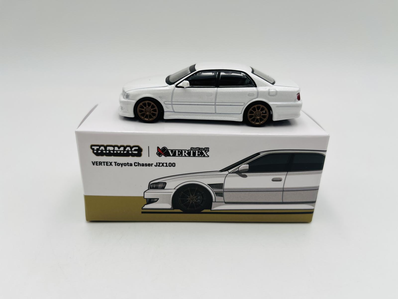 TARMAC WORKS 1:64 VERTEX TOYOTA CHASER JZX100 WHITE METALLIC