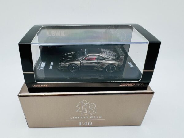 INNO MODELS 1:64 FERRARI LBWK F40 CHROME BLACK