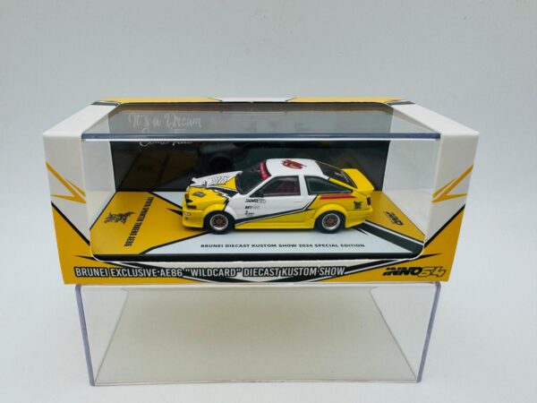 INNO MODELS 1:64 TOYOTA SPRINTER TRUENO AE86 BRUNEI DIECAST KUSTOM SHOW 2024