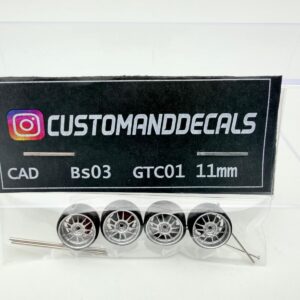CUSTOMADDECALS 1:64 RUEDAS BS03 GTC01 SILVER