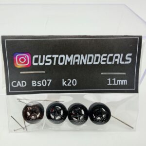 CUSTOMADDECALS 1:64 RUEDAS BS07 K20 BLACK