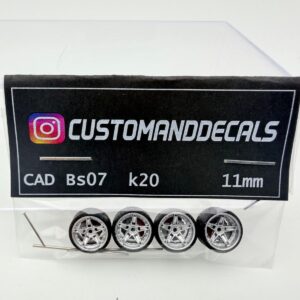 CUSTOMADDECALS 1:64 RUEDAS BS07 K20 SILVER