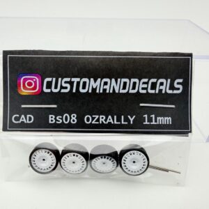 CUSTOMADDECALS 1:64 RUEDAS BS08 OZ RALLY WHITE