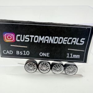 CUSTOMADDECALS 1:64 RUEDAS BS10 ONE SILVER