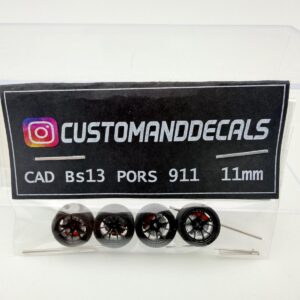 CUSTOMADDECALS 1:64 RUEDAS BS13 PORS 911 BLACK