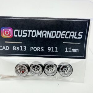 CUSTOMADDECALS 1:64 RUEDAS BS13 PORS 911 SILVER