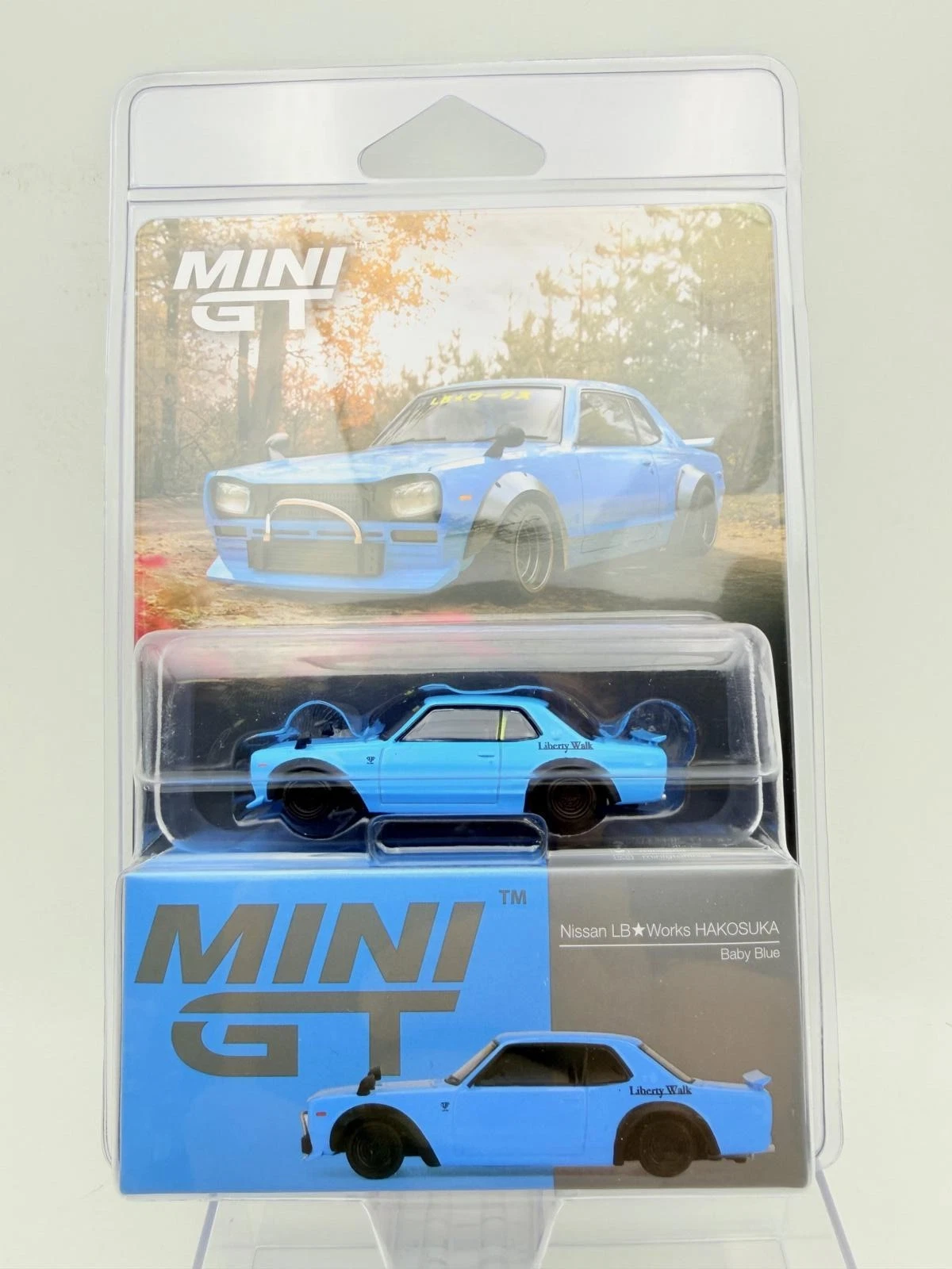 MINI GT 1:64 NISSAN LB WORKS HAKOSUKA BABY BLUE