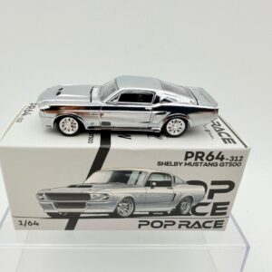 POP RACE 1:64 FORD MUSTANG SHELBY 500 CHROME