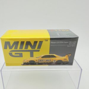 MINI GT 1:64 NISSAN LB-ER34 SUPER SILHOUETTE YELLOW NOVEDAD